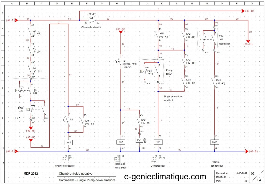 Froid19-Montage 3-chambre froide négative-Partie électrique-câblage du single pump down amélioré et explications