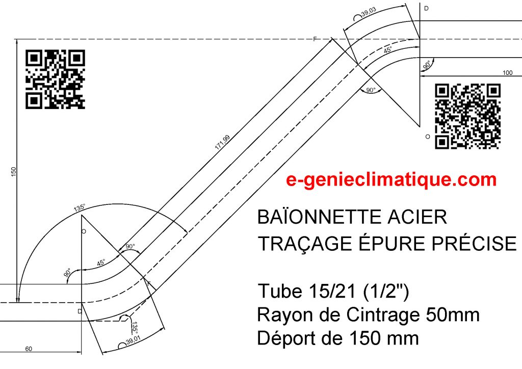 baïonnette-acier-traçage-epure-precise-tube-15x21-1-2-pouce-rayon-de-cintrage-50mm-deport-de-150mm-vue-noir-et-blanc