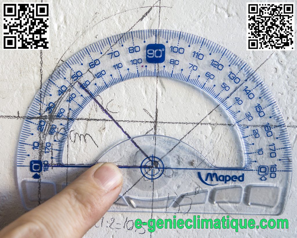 relever-au-rapporteur-de-l-angle-de-la-baïonnette-de-l-epure-tracer-sur-le-mur